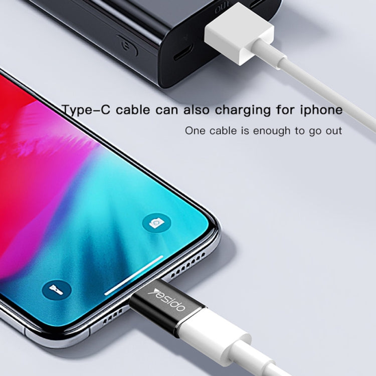 Yesido GS03 8 Pin to Type-C Charging Adapter(Black) - Converter & Adapter by Yesido | Online Shopping UK | buy2fix