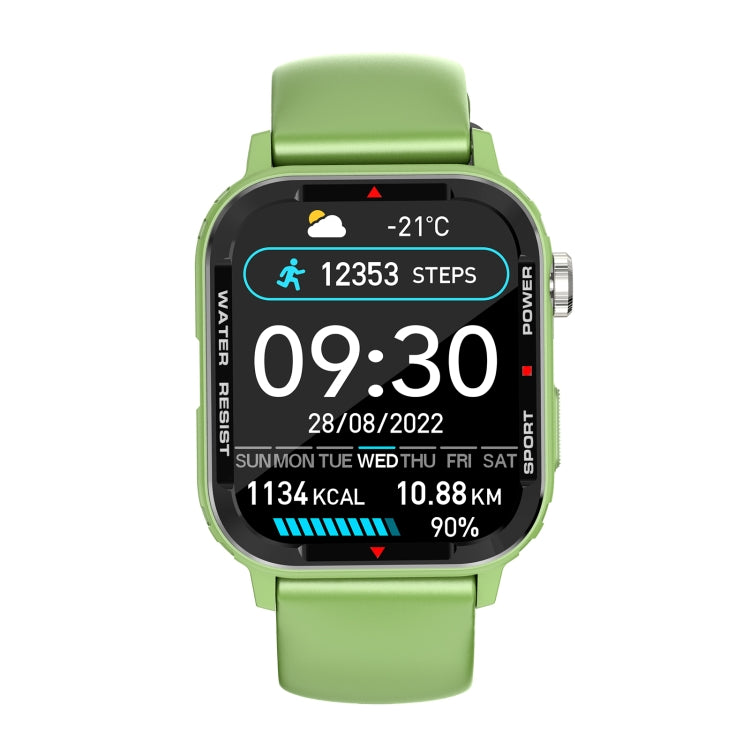 G96 1.85 inch HD Square Screen Rugged Smart Watch Support Bluetooth Calling/Heart Rate Monitoring/Blood Oxygen Monitoring(Green) by buy2fix