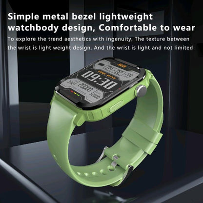 G96 1.85 inch HD Square Screen Rugged Smart Watch Support Bluetooth Calling/Heart Rate Monitoring/Blood Oxygen Monitoring(Green) by buy2fix