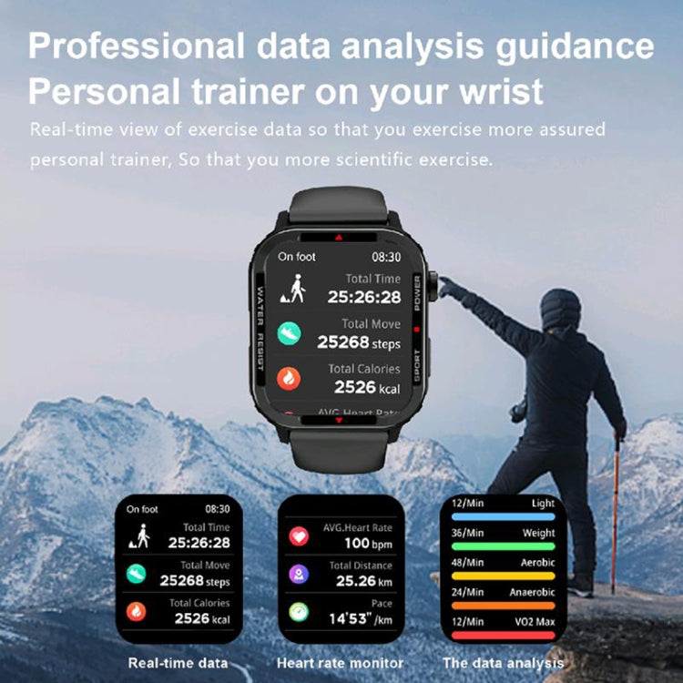 G96 1.85 inch HD Square Screen Rugged Smart Watch Support Bluetooth Calling/Heart Rate Monitoring/Blood Oxygen Monitoring(Green) by buy2fix