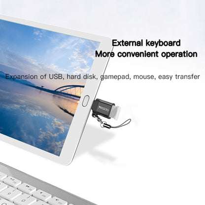 Yesido GS07 Micro USB to USB 2.0 OTG Mini Connector Adapter with Keychain(Black) - Converter & Adapter by Yesido | Online Shopping UK | buy2fix
