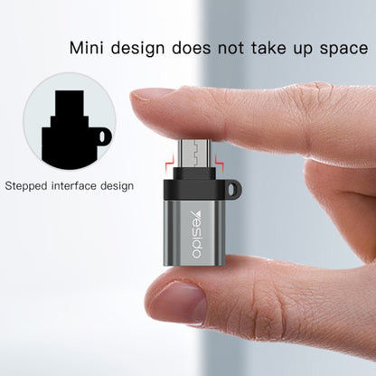 Yesido GS07 Micro USB to USB 2.0 OTG Mini Connector Adapter with Keychain(Black) - Converter & Adapter by Yesido | Online Shopping UK | buy2fix