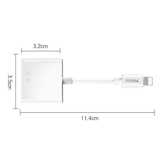 Yesido GS11 2 in 1 Multi-Function TF Card + SD Card to 8 Pin Converter Adapter(White) - Converter & Adapter by Yesido | Online Shopping UK | buy2fix