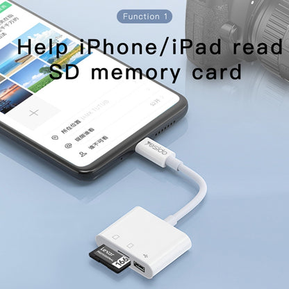 Yesido GS11 2 in 1 Multi-Function TF Card + SD Card to 8 Pin Converter Adapter(White) - Converter & Adapter by Yesido | Online Shopping UK | buy2fix