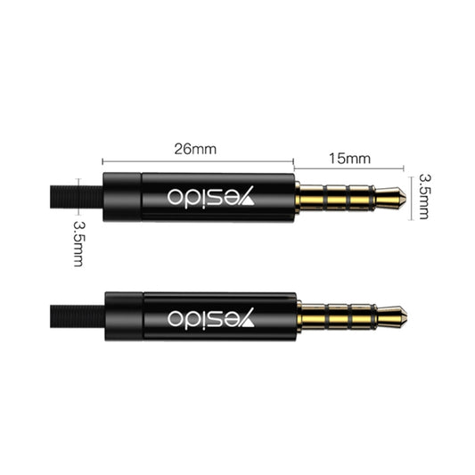 Yesido YAU15 3.5mm Male to 3.5mm Male Audio Cable, Length:2m(Black) - Video & Audio Cable by Yesido | Online Shopping UK | buy2fix