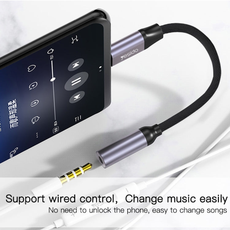 Yesido YAU19 Type-C to 3.5mm Audio Adapter Cable(Grey) - Video & Audio Cable by Yesido | Online Shopping UK | buy2fix