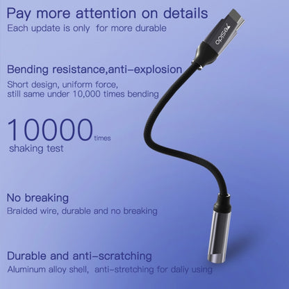 Yesido YAU19 Type-C to 3.5mm Audio Adapter Cable(Grey) - Video & Audio Cable by Yesido | Online Shopping UK | buy2fix