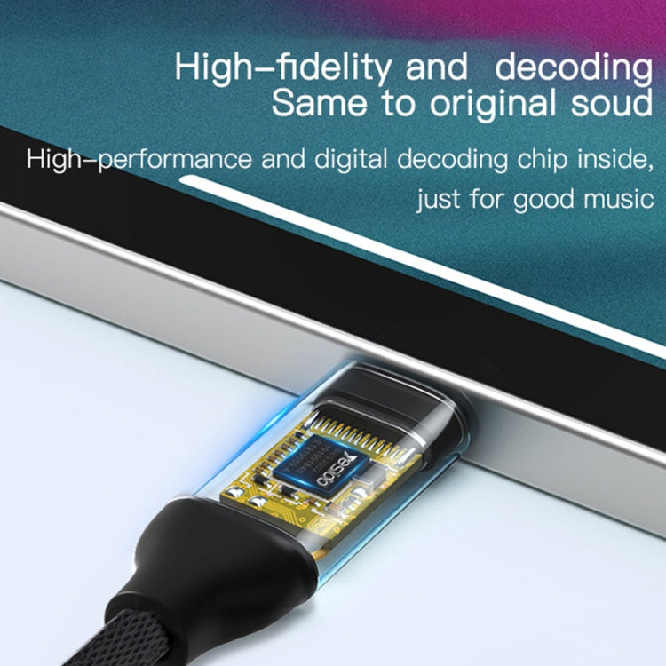 Yesido YAU19 Type-C to 3.5mm Audio Adapter Cable(Grey) - Video & Audio Cable by Yesido | Online Shopping UK | buy2fix