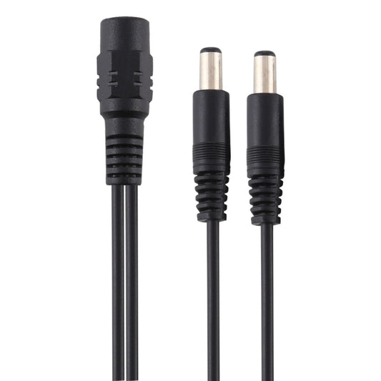 5.5 x 2.1mm 1 to 2 Female to Male Plug DC Power Splitter Adapter Power Cable, Cable Length: 30cm(Black) - Universal Power Adapter by buy2fix | Online Shopping UK | buy2fix