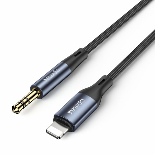 Yesido YAU35 8 Pin to 3.5mm AUX Audio Adapter Cable(Black)
