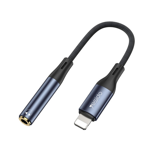 Yesido YAU37 8 Pin to 3.5mm Female Audio Adapter(Black)