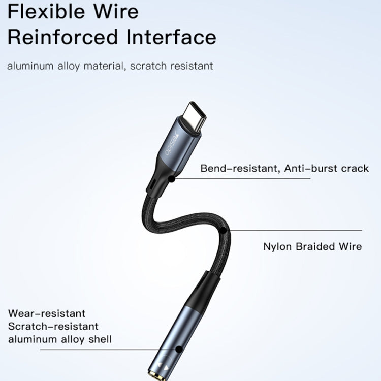 Yesido YAU37 8 Pin to 3.5mm Female Audio Adapter(Black) - Video & Audio Cable by Yesido | Online Shopping UK | buy2fix