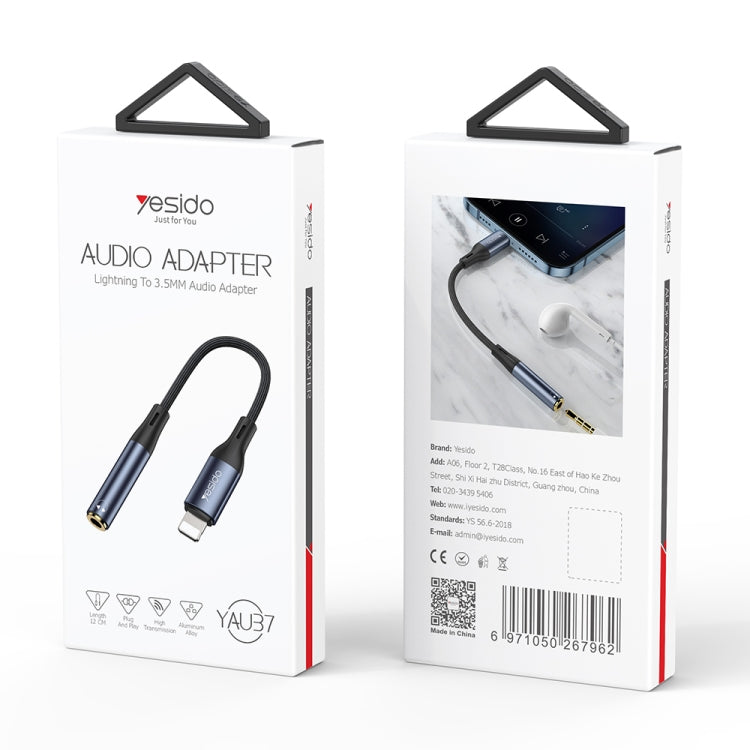 Yesido YAU37 8 Pin to 3.5mm Female Audio Adapter(Black) - Video & Audio Cable by Yesido | Online Shopping UK | buy2fix