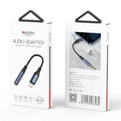 Yesido YAU37 8 Pin to 3.5mm Female Audio Adapter(Black) - Video & Audio Cable by Yesido | Online Shopping UK | buy2fix