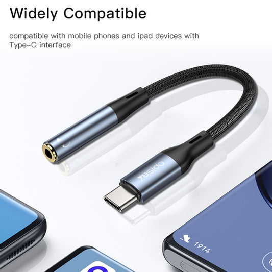 Yesido YAU38 Type-C to 3.5mm Female Audio Adapter(Black) - Video & Audio Cable by Yesido | Online Shopping UK | buy2fix
