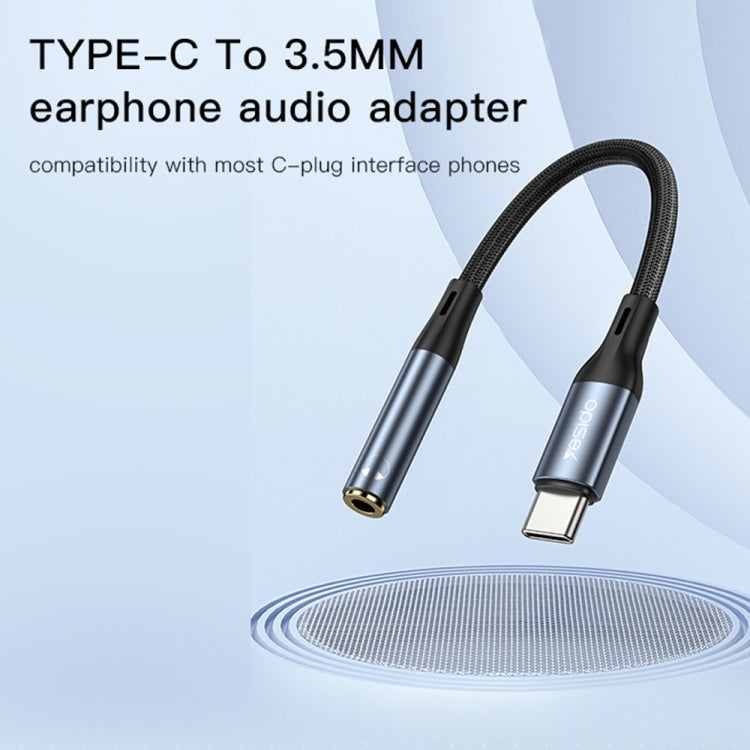 Yesido YAU38 Type-C to 3.5mm Female Audio Adapter(Black) - Video & Audio Cable by Yesido | Online Shopping UK | buy2fix