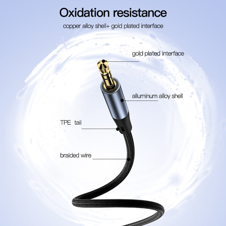 Yesido YAU39 3.5mm Male to 3.5mm Male AUX Audio Adapter Cable(Black) - Video & Audio Cable by Yesido | Online Shopping UK | buy2fix