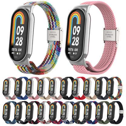 For Xiaomi Mi Band 8 Metal Head + Adjustable Nylon Braided Steel Buckle Watch Band(Starlight Black) - Watch Bands by buy2fix | Online Shopping UK | buy2fix