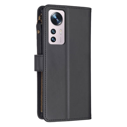 For Xiaomi 12 9 Card Slots Zipper Wallet Leather Flip Phone Case(Black) by buy2fix