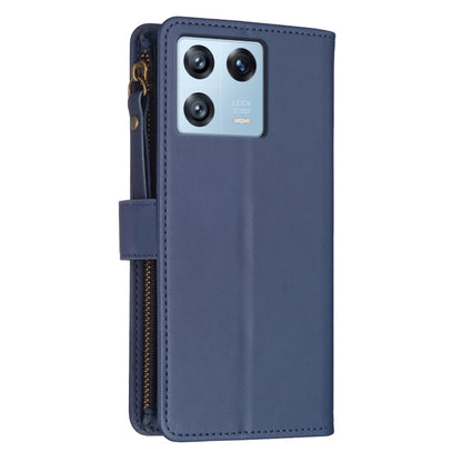 For Xiaomi 13 Pro 9 Card Slots Zipper Wallet Leather Flip Phone Case(Blue) - Xiaomi Cases by buy2fix | Online Shopping UK | buy2fix