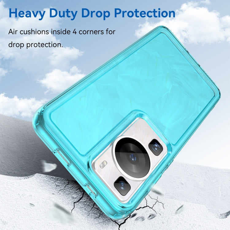For Huawei P60 / P60 Pro Candy Series TPU Phone Case(Transparent Blue) - Huawei Cases by buy2fix | Online Shopping UK | buy2fix
