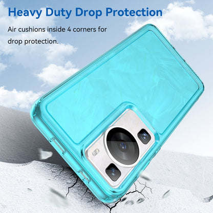 For Huawei P60 / P60 Pro Candy Series TPU Phone Case(Transparent Blue) - Huawei Cases by buy2fix | Online Shopping UK | buy2fix