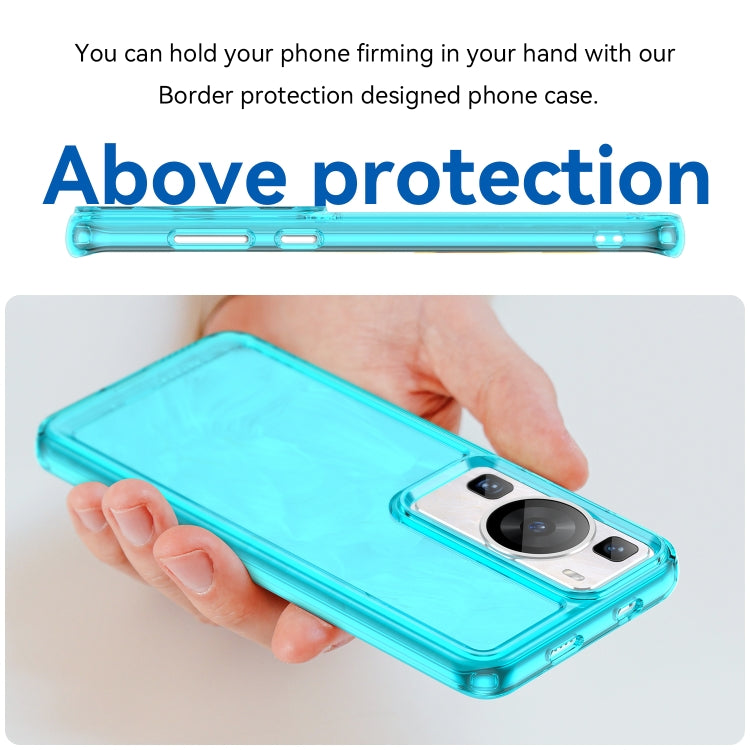 For Huawei P60 / P60 Pro Candy Series TPU Phone Case(Transparent Blue) - Huawei Cases by buy2fix | Online Shopping UK | buy2fix