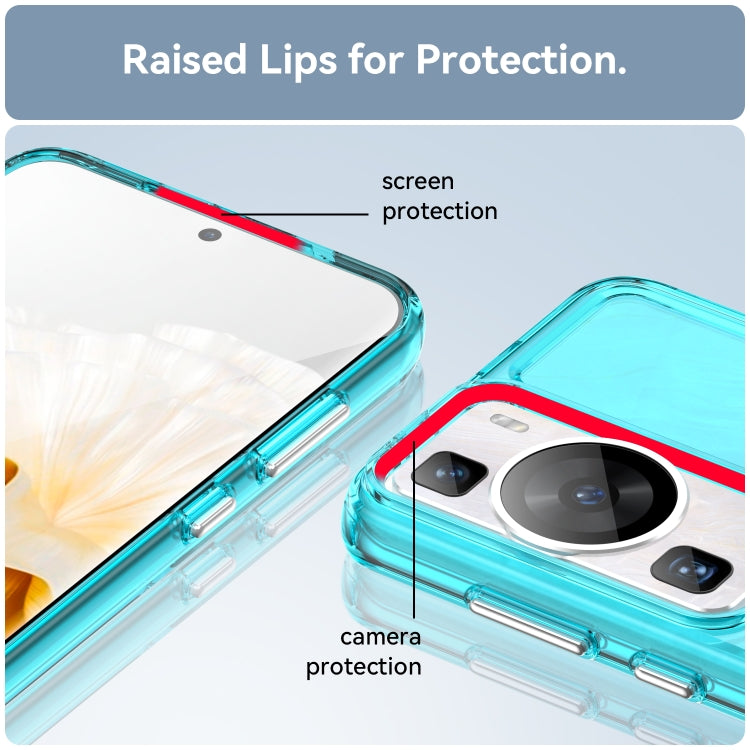 For Huawei P60 / P60 Pro Candy Series TPU Phone Case(Transparent Blue) - Huawei Cases by buy2fix | Online Shopping UK | buy2fix