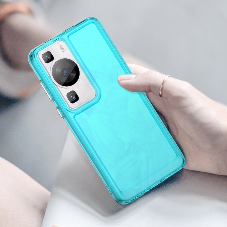 For Huawei P60 / P60 Pro Candy Series TPU Phone Case(Transparent Blue) - Huawei Cases by buy2fix | Online Shopping UK | buy2fix