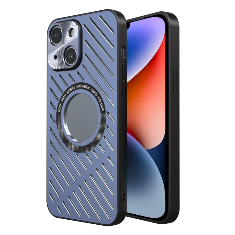 For iPhone 14 R-JUST RJ57 CD Pattern MagSafe Cooling Phone Case(Blue) - iPhone 14 Cases by R-JUST | Online Shopping UK | buy2fix