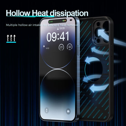 For iPhone 14 R-JUST RJ57 CD Pattern MagSafe Cooling Phone Case(Blue) - iPhone 14 Cases by R-JUST | Online Shopping UK | buy2fix