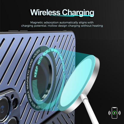 For iPhone 14 R-JUST RJ57 CD Pattern MagSafe Cooling Phone Case(Blue) - iPhone 14 Cases by R-JUST | Online Shopping UK | buy2fix