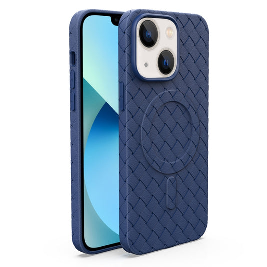 For iPhone 13 Woven Pattern MagSafe Magnetic Cooling Phone Case(Blue) - iPhone 13 Cases by buy2fix | Online Shopping UK | buy2fix