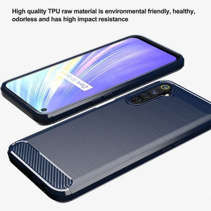 For Realme 6i India Brushed Texture Carbon Fiber TPU Phone Case(Red) - Realme Cases by buy2fix | Online Shopping UK | buy2fix