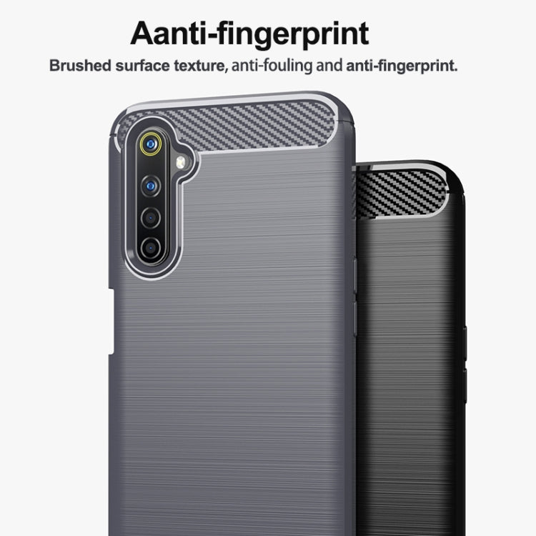 For Realme 6i India Brushed Texture Carbon Fiber TPU Phone Case(Red) - Realme Cases by buy2fix | Online Shopping UK | buy2fix