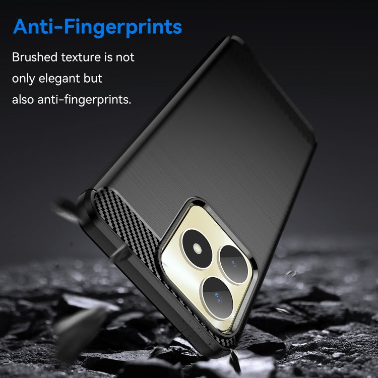 For Realme C53 Brushed Texture Carbon Fiber TPU Phone Case(Black) - Realme Cases by buy2fix | Online Shopping UK | buy2fix