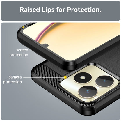 For Realme C53 Brushed Texture Carbon Fiber TPU Phone Case(Black) - Realme Cases by buy2fix | Online Shopping UK | buy2fix