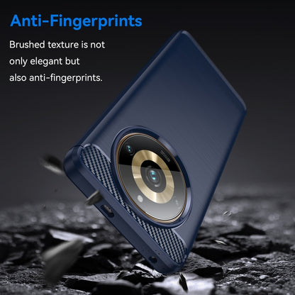 For Realme 11 Pro+ Brushed Texture Carbon Fiber TPU Phone Case(Blue) - Realme Cases by buy2fix | Online Shopping UK | buy2fix