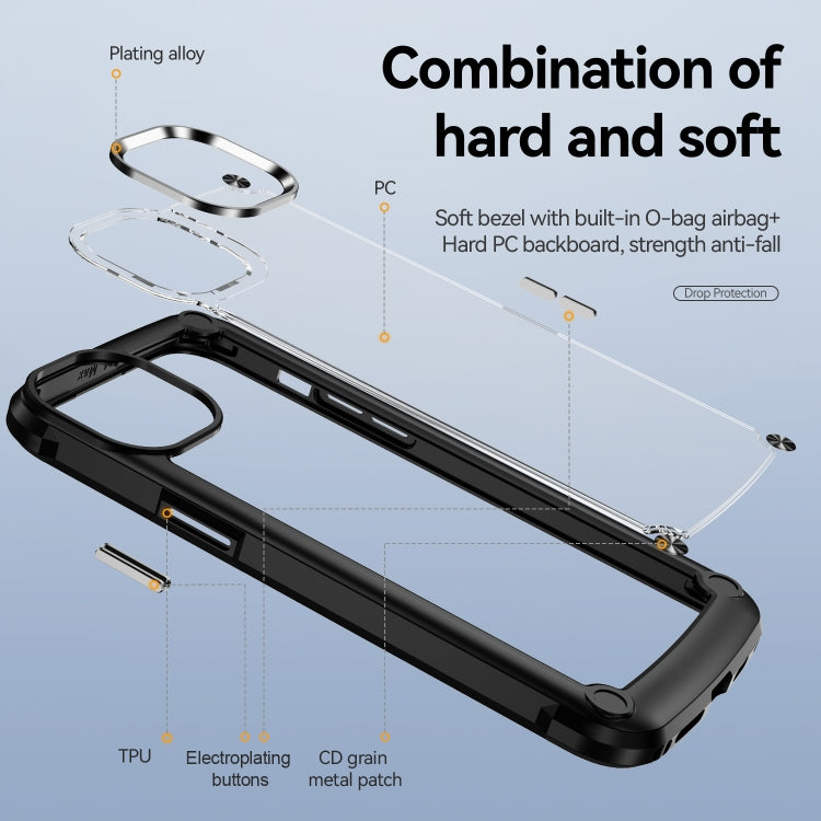 For iPhone 15 Pro Max TPU + PC Lens Protection Phone Case(Black) - iPhone 15 Pro Max Cases by buy2fix | Online Shopping UK | buy2fix