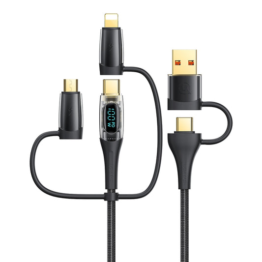 USAMS US-SJ616 PD 100W 6 in 1 Fast Charge Data Cable, Length: 1.2m(Black) - Multifunction Cable by USAMS | Online Shopping UK | buy2fix