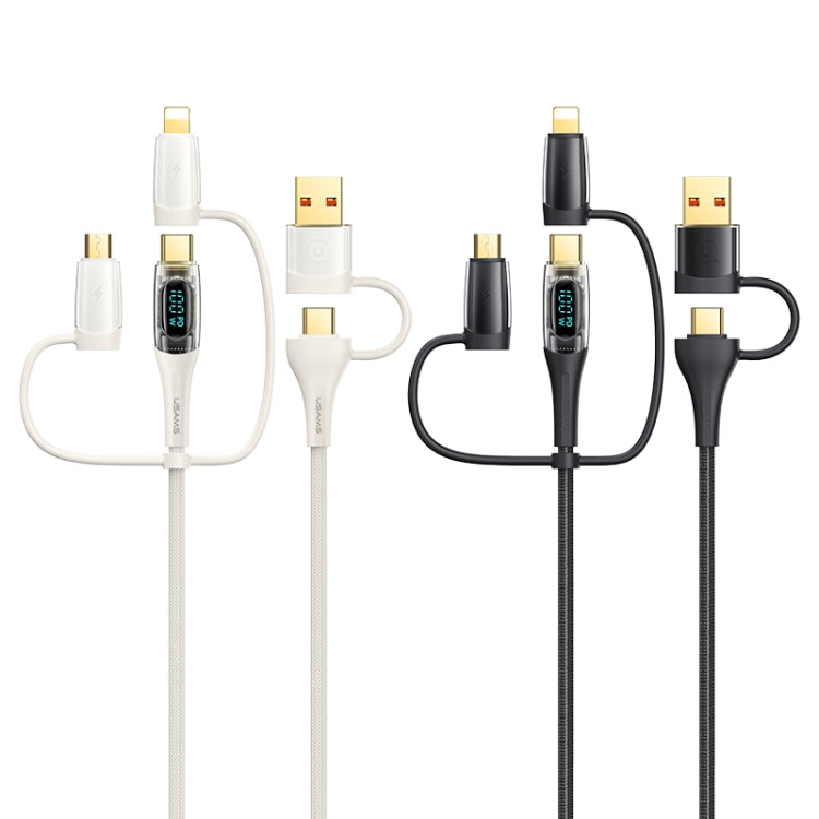USAMS US-SJ616 PD 100W 6 in 1 Fast Charge Data Cable, Length: 1.2m(Black) - Multifunction Cable by USAMS | Online Shopping UK | buy2fix