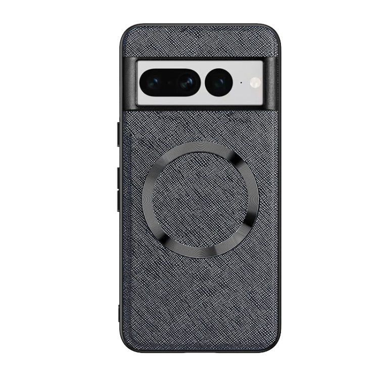 For Google Pixel 8 CD Magnetic Ring Magsafe Cross Texture Phone Case(Black) - Google Cases by buy2fix | Online Shopping UK | buy2fix