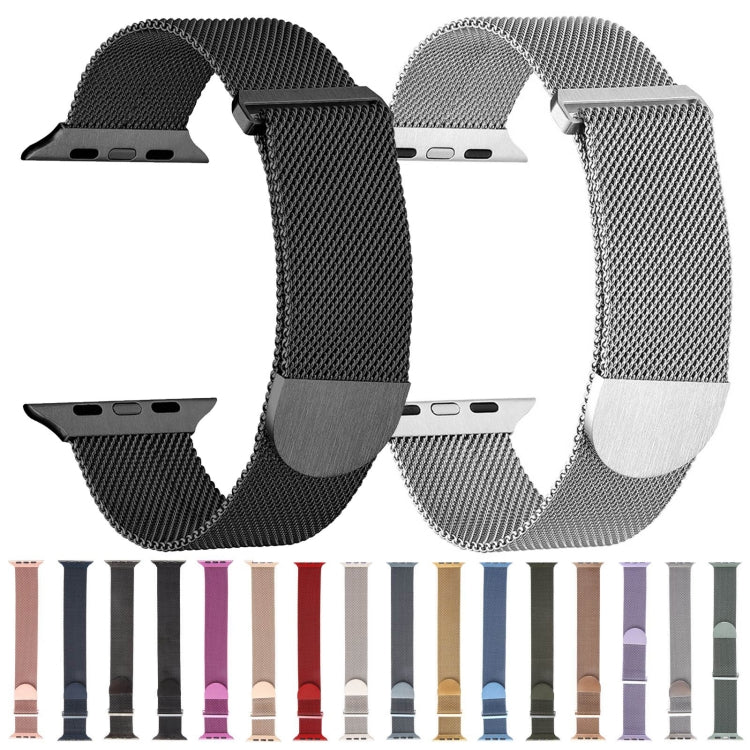 For Apple Watch 7 41mm Milanese Metal Magnetic Watch Band(Black) - Watch Bands by buy2fix | Online Shopping UK | buy2fix