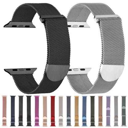For Apple Watch 7 41mm Milanese Metal Magnetic Watch Band(Black) - Watch Bands by buy2fix | Online Shopping UK | buy2fix