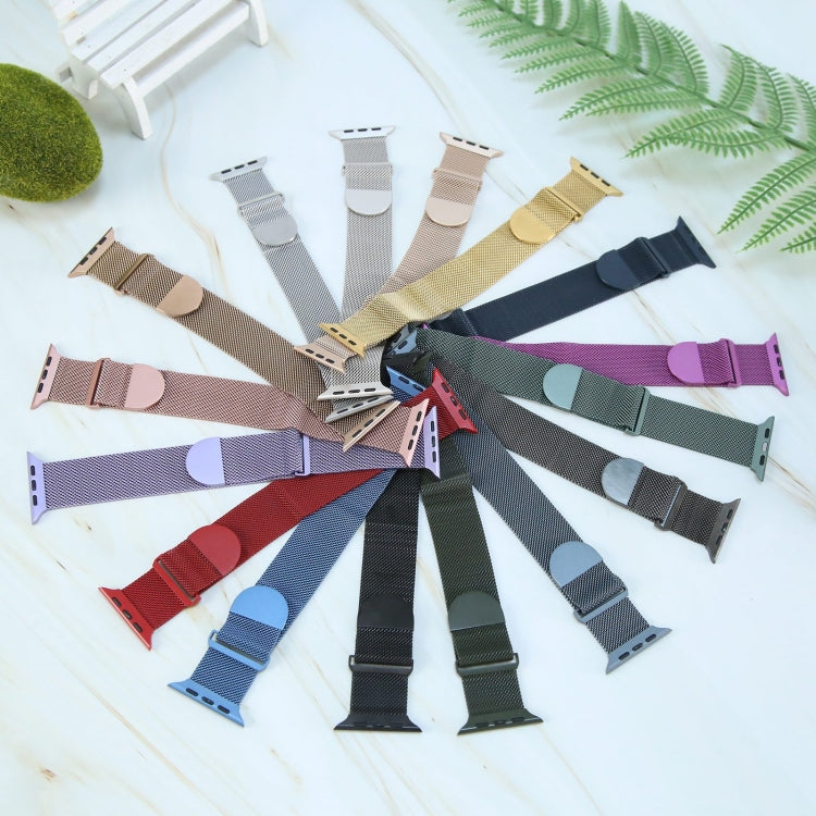 For Apple Watch 7 41mm Milanese Metal Magnetic Watch Band(Black) - Watch Bands by buy2fix | Online Shopping UK | buy2fix