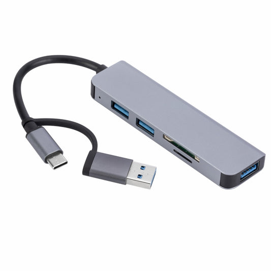 2302 5 in 1 USB+USB-C/Type-C to USB Multi-function Docking Station HUB Adapter by buy2fix