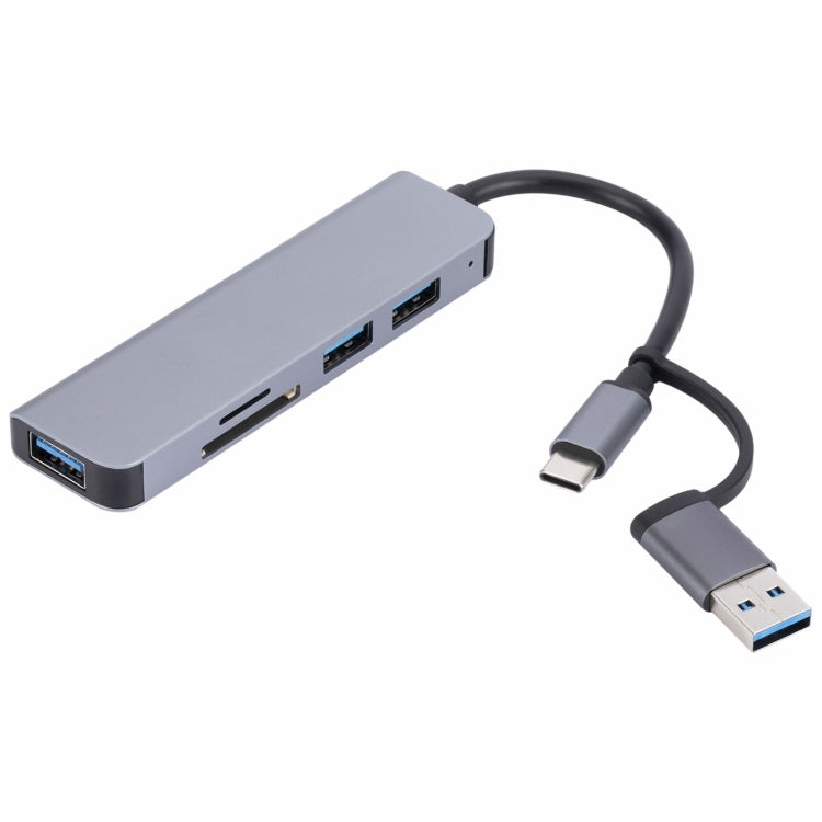 2302 5 in 1 USB+USB-C/Type-C to USB Multi-function Docking Station HUB Adapter by buy2fix