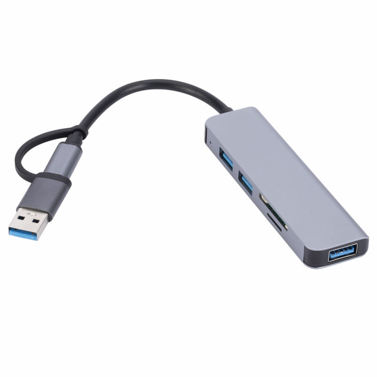 2302 5 in 1 USB+USB-C/Type-C to USB Multi-function Docking Station HUB Adapter by buy2fix