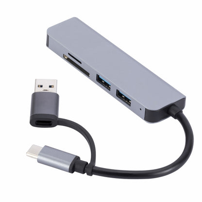 2302 5 in 1 USB+USB-C/Type-C to USB Multi-function Docking Station HUB Adapter by buy2fix