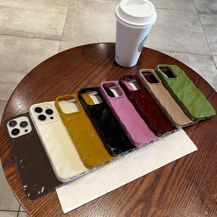 For iPhone 12 Pro Max Solid Color Wave Texture TPU Phone Case(Beige) by buy2fix